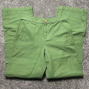 ROXY Linen Blend Pants Womens L Elastic Waist Boho Skate Beach